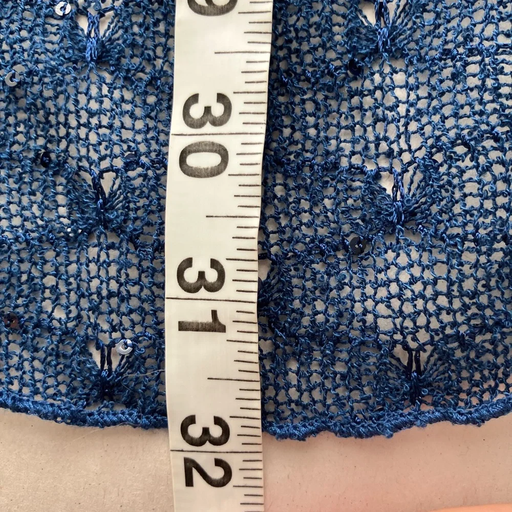 Miracle Body‎ By Miraclesuit Tunic Top Sz Large Blue Lace Kind Sleeve Slimming